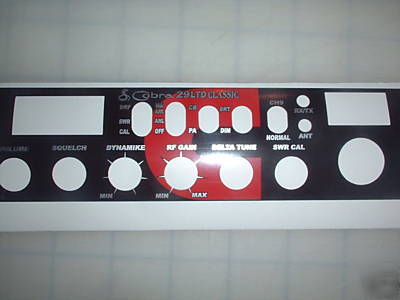 Cb faceplate sticker-fits cobra 29 classic side mic