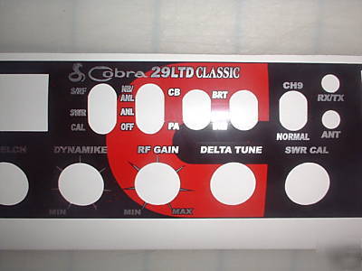 Cb faceplate sticker-fits cobra 29 classic side mic