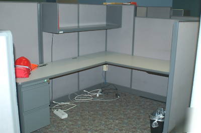 Haworth cubicles grey fabric & trim 6 x 6 plano tx