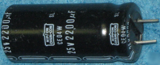 (12) nippon chemi-con 25V 2200UF electrolytic capacitor