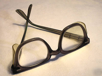 Norton clear glass safety glasses w/ side shields vtg