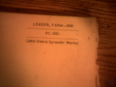 John deere loader spreader works parts manual