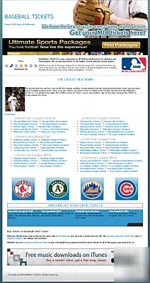 Mlb baseball ticket vendor & products website business 