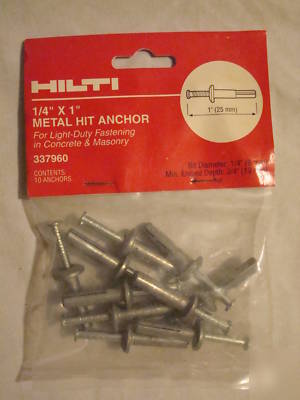 New hilti # 337960 metal hit anchor 1/4