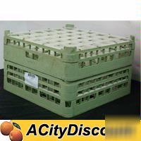 2 used commercial glass cup dishwasher racks holds 36