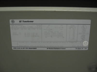 225 kva transformer pri 480V sec 208Y/120 3 ph dry type