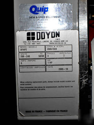 Doyon french bread moulder with stand model DFAP2 .