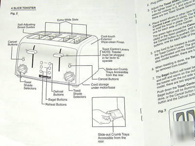 Kenmore elite 4 large long slice toaster 2 controls