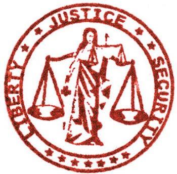 Lady justice rubber stamp