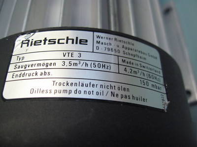 Picolino rietschie vte 3 vacuum pump S16