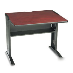 Safco computer desk with reversible mahoganymedium oak