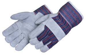 12 pair economy starched cuff leather patch palm gloves