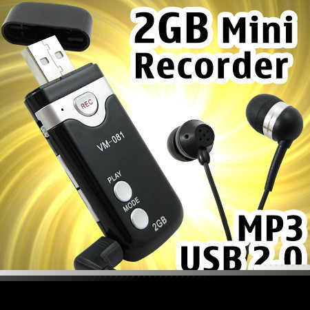 2GB mini digital voice recorder MP3 for cell phone 