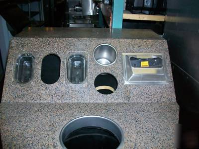 Condiment stand counter station coffee beverage cabinet