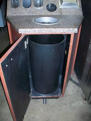 Condiment stand counter station coffee beverage cabinet