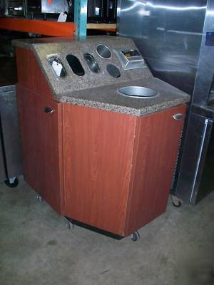 Condiment stand counter station coffee beverage cabinet