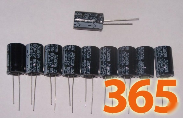 New jackcon electrolytic capacitor 1000UF 25V 10 pcs