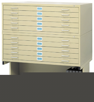 Safco two 5 drawer flat files& high base 32X43TROPCSAND