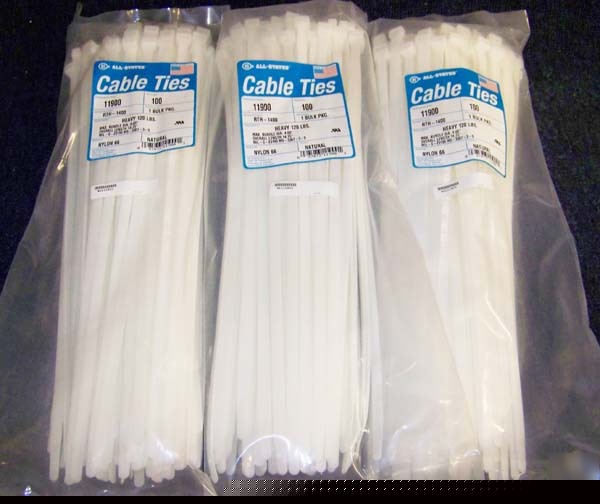 300 nylon cable zip ties wraps/heavy duty 120LB/14.75