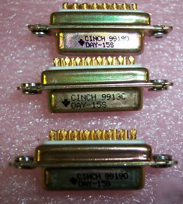 500 DAY15S cinch 15 pos d-sub solder cup gold contacts