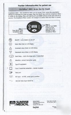 Devilbiss 9001 series cpap setup instructions free ship