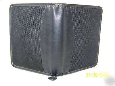 Franklin covey blk compact zipper binder pda clamp nylo