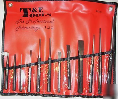 New t&e 12 pc. punch & chisel set 