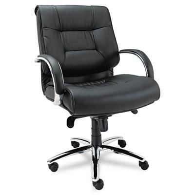 Sers mid-back swivel/tilt leather chair 450LB cap black
