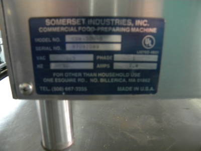 Somerset dough sheeter cdr 500 s cake pizza fondant 