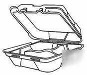 White snap-it foam hinged container - 8X8X3