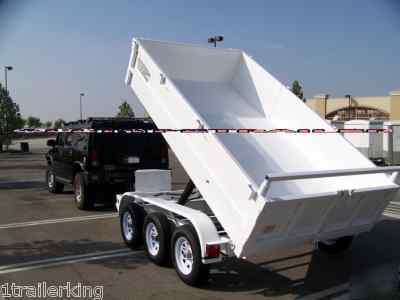 2010 enclosed landscape hydraulic dump trailer w remote