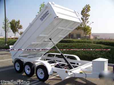 2010 enclosed landscape hydraulic dump trailer w remote