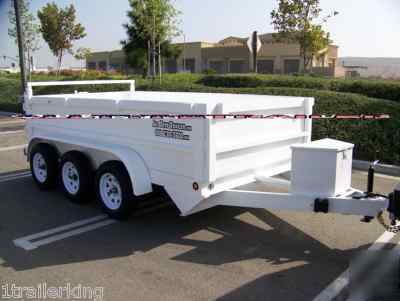 2010 enclosed landscape hydraulic dump trailer w remote