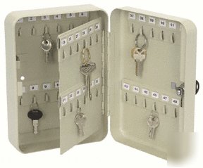 48 hook steel key box storage w lock + 2 keys mountable