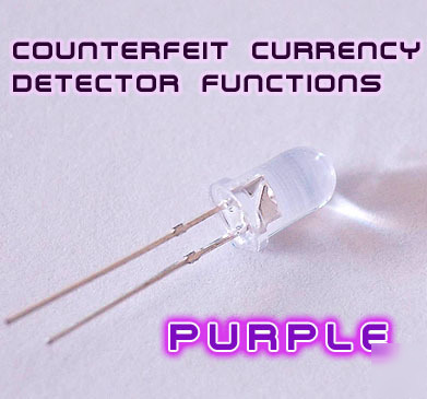 100PCS 5MM counterfeit currency detector functions leds