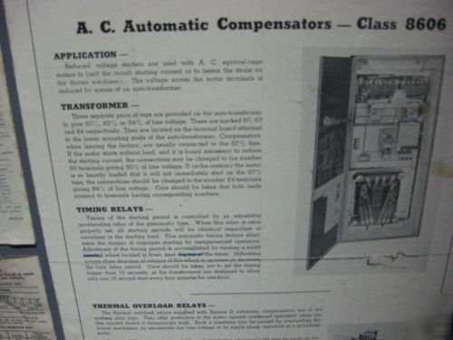 A.c. automatic compensator class 8606 & 75 hp motor