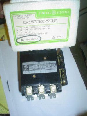 Ge definite purpose contactor: 75A, CR153GB079AWA 5-lot