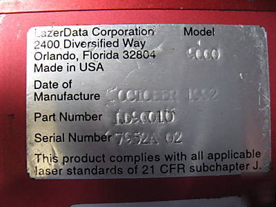 Lot of 7 - lazerdata series 9000 laser scanners -di-