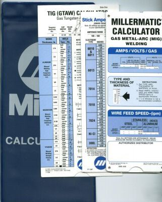 New 3 pk miller calculators mig tig stick welding 