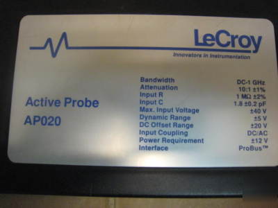 New lecroy active probe AP020
