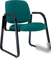 New ofm 603 green guest reception chair with steel base 