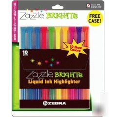 Zebra s zazzle brights liquid ink highlighter chisel ti