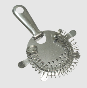 Classic 4 prong hawthorne cocktail strainer flair bar