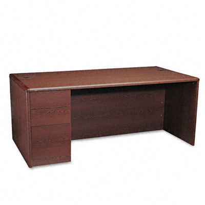 10700 series desk w/full-height left pedestal mahogany