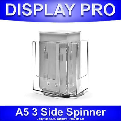 A5 3 sided spinner countertop leaflet holder display 