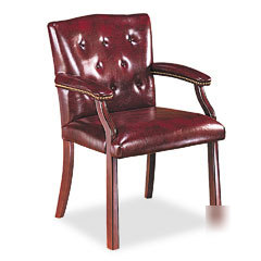 Hon 6540 series guest arm chair with burgundy vinyl up