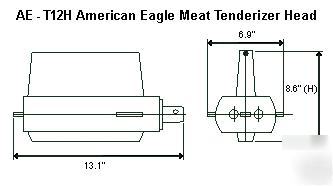 Meat cuber tenderizer for #12 hobart power head mixer 