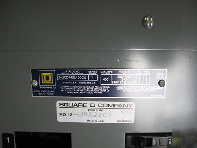 Square d nqod panel 400 amp 208V main lug nema 1