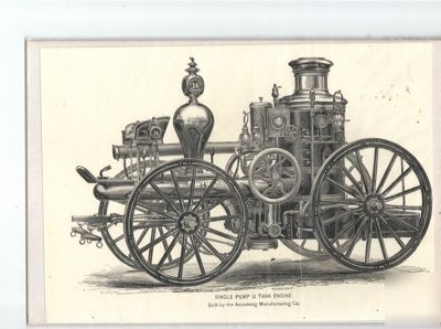 Vintage fire engines--single pump u tank engine