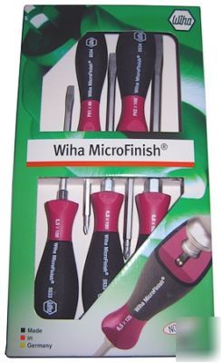 Wiha 6PC ph/flat microfinish automotive screwdriver set